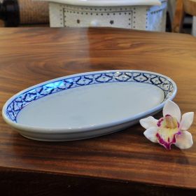 Thailändische Keramik Platte oval 19,5x32x3cm