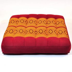 Pillow Thai cushion meditation flowers ruby orange 36x36x6cm
