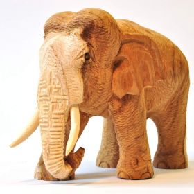 Holz Elefant Thai Deko natur hell 8 cm hoch unten