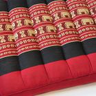 Kissen Thai Sitzkissen Elefanten rot-schwarz 36x36cm