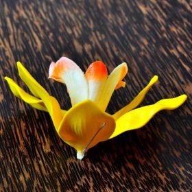 Blüten Kunstblumen Orchidee Gelb-Orange